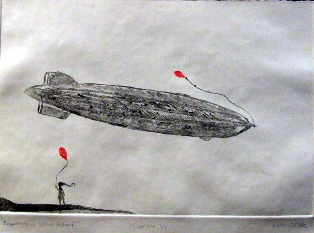 Scaled image Prints/monoprints/Zepplin and Child with Red Balloon/Zepplin and child with red balloon monoprint 3of3.png 